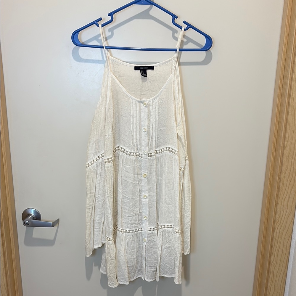 White open shoulder dress